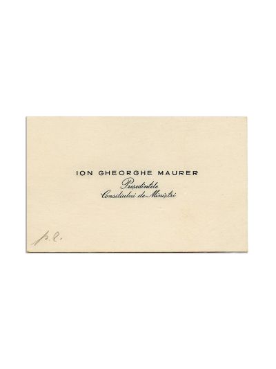 Ion Gheorghe Maurer, carte de vizită