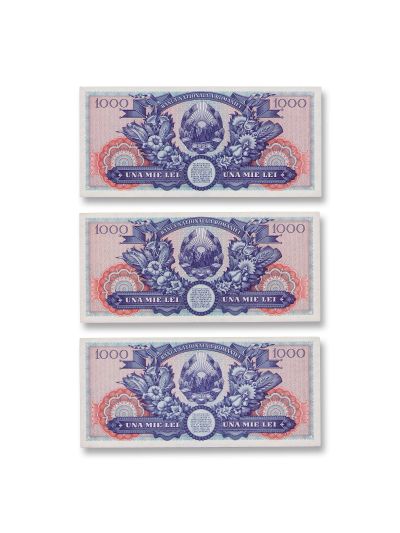 Trei bancnote în valoare de 1000 lei din 1948