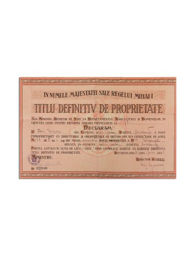 Titlu definitiv de proprietate, 8 aprilie 1948