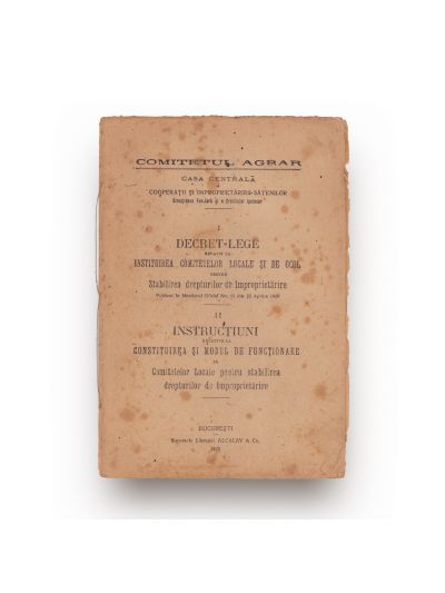 Const. Gr. C. Zotta, Codul comercial „Carol II”, 1939 + 3 decrete ale Comitetului Agrar, 1920