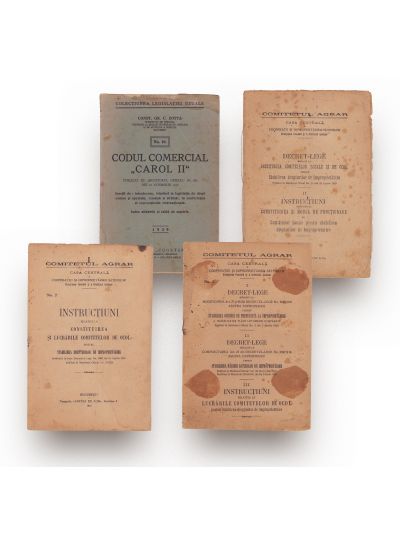 Const. Gr. C. Zotta, Codul comercial „Carol II”, 1939 + 3 decrete ale Comitetului Agrar, 1920