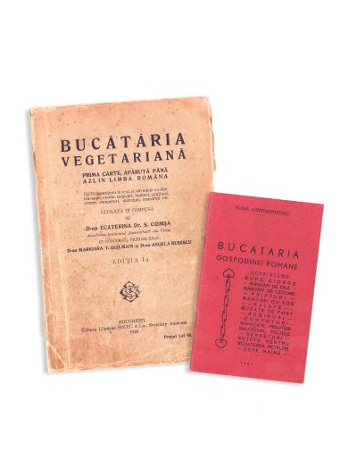 Bucătăria vegetariană, 1928, cu semnături olografe + Bucătăria gospodinei române, 1940