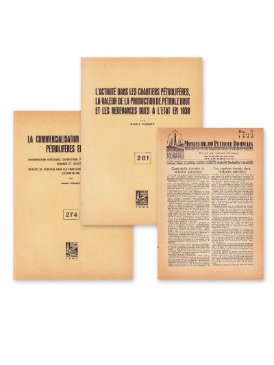 Mihail Pizanty, 11 studii despre petrol și industria petroliferă publicate în Moniteur du Petrole Roumain, 1937-1940