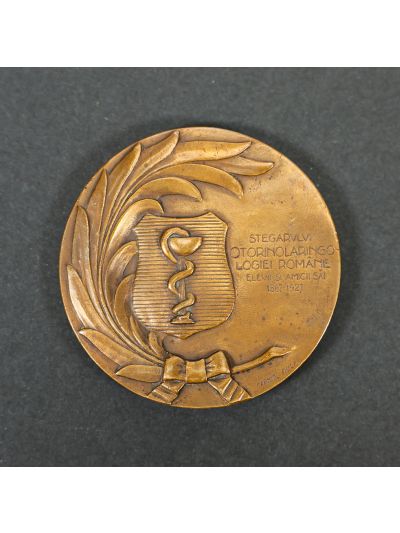 Dr. Alexandru Costiniu, medalie din bronz, 1927, gravor R. Mayol și Carniol fiul