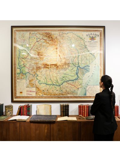 România, hartă fizică și politică de mari dimensiuni, 1923