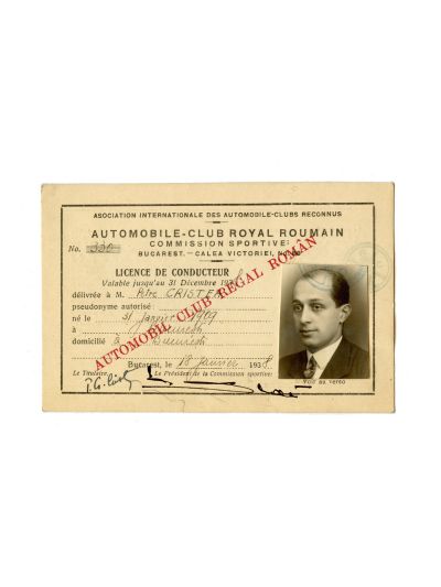Petre Cristea, Permis de conducere, 1938