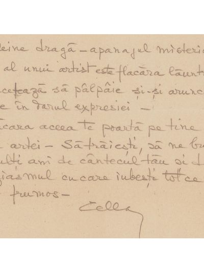 Cella Delavrancea, scrisoare către Madeleine Cocorăscu, 1957