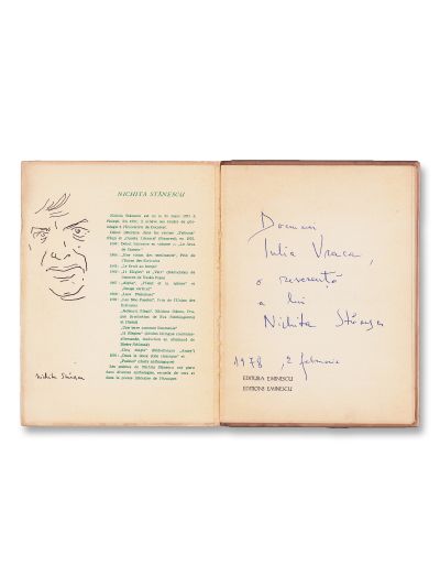 Nichita Stănescu, 11 elegii, ediție bilingvă, 1970, cu dedicație olografă pentru Iulia Vraca