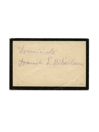 Constantin I. Nottara, carte de vizită cu însemnare olografă