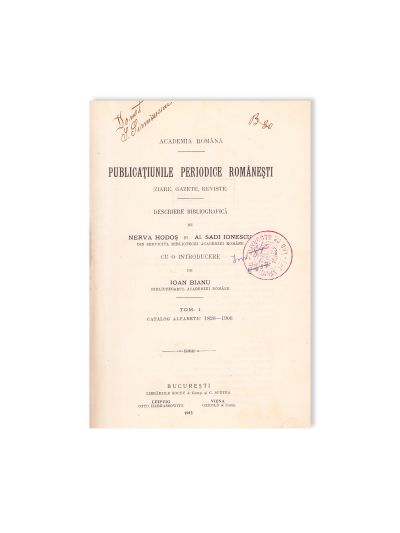 Publicațiile Periodice Românești, 1913-1969, două tomuri
