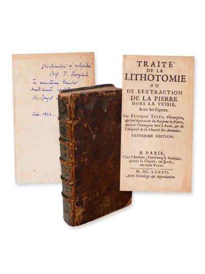 François Tolet, Tratat despre litotomie sau extragerea calculilor din vezică urinară, 1686, din biblioteca dr. urolog Theodor Burghele 