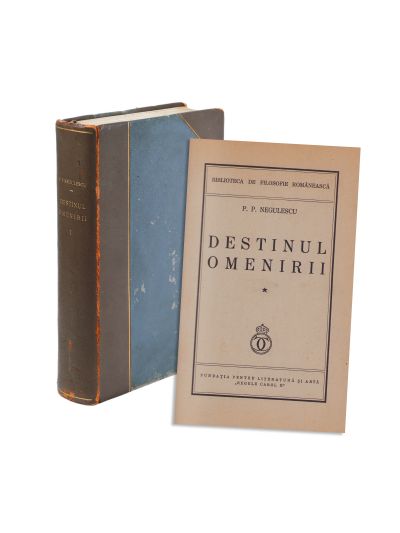 P. P. Negulescu, Destinul omenirii, vol. I, exemplar bibliofil, cu dedicație pentru Adrian Scărlătescu