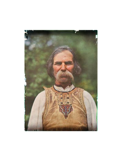 Țăran român, autocromie realizată de arh. Victor Ștefănescu