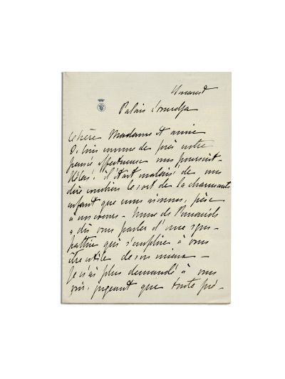 Elena Văcărescu, scrisoare pentru madame Alphonse Daudet, cca. 1899-1901