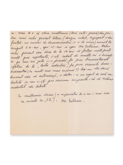 Ioan Culianu, scrisoare + manuscrisul unei cronici semnate de Geo Dumitrescu