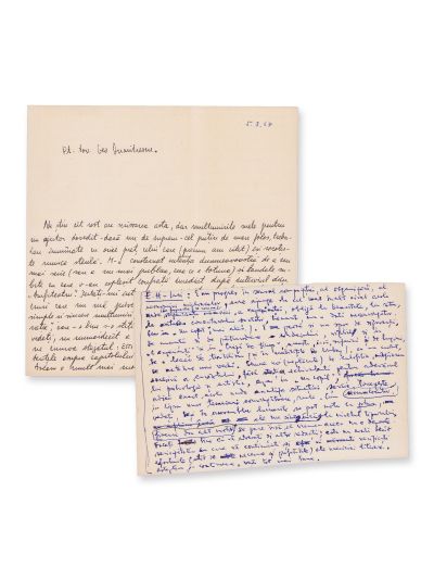 Ioan Culianu, scrisoare + manuscrisul unei cronici semnate de Geo Dumitrescu