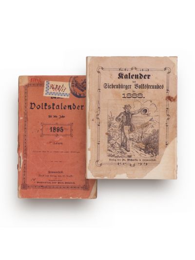 Calendar al prietenului poporului Transilvănean, 1888 + Noul calendar popular pe anul 1895 + pagină din Buletinului Imperial referitoare la Principatul Ardealului, 1860