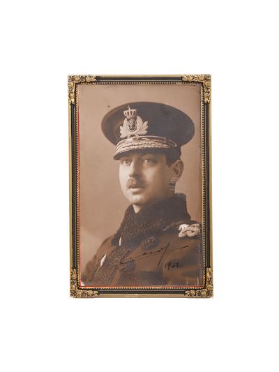 Regele Carol al II-lea, fotografie de epocă semnată olograf, 1932
