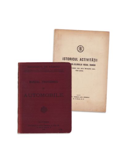 Istoricul activității Automobil-Clubului Regal Român, 1940 + Manual provizoriu de automobile, 1915