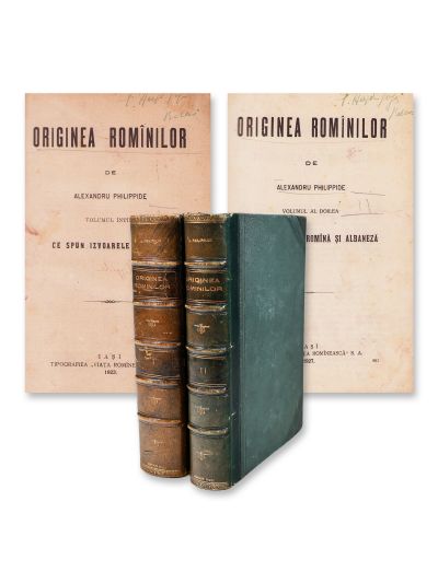 Alexandru Philippide, Originea românilor, două volume, 1923-1927, cu semnătură olografă 