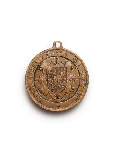 Distincție la studiu pe anul 1897/8, medalion din bronz, gravor Carniol Fiul