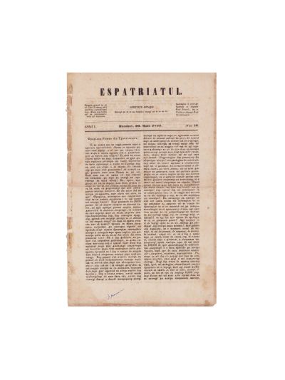 Publicația „Espatriatul”, anul I, nr. 10, 20 mai 1849