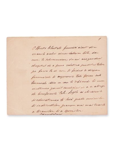 Ion Ghica, ciorna unui eseu filosofic și a unui fragment din seria „Scrisori către Vasile Alecsandri", sfârşitul secolului al XIX-lea