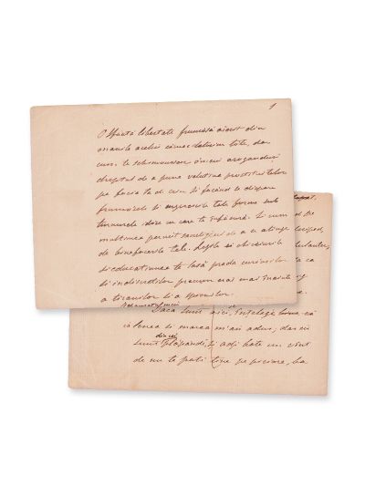 Ion Ghica, ciorna unui eseu filosofic și a unui fragment din seria „Scrisori către Vasile Alecsandri", sfârşitul secolului al XIX-lea