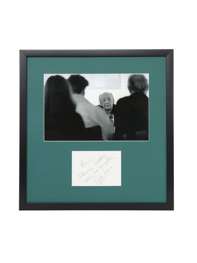 Eugen Ionesco, fotografie de presă + bilet cu dedicație