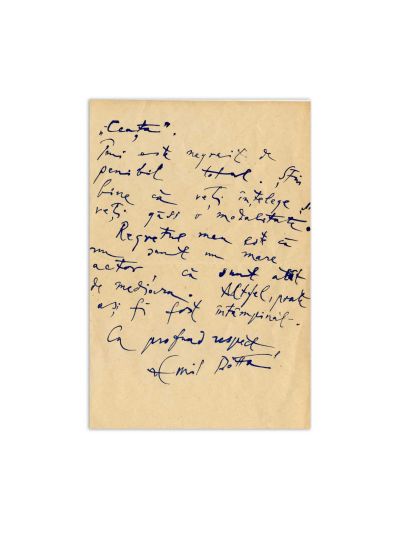 Emil Botta, scrisoare pentru George Macovescu