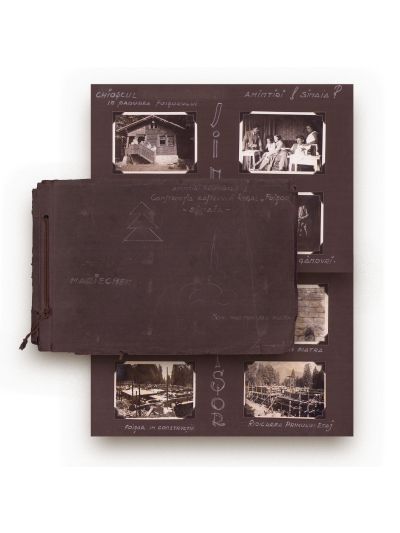 Construcția Castelului Regal Foișor-Sinaia, album fotografic, 81 fotografii de epocă
