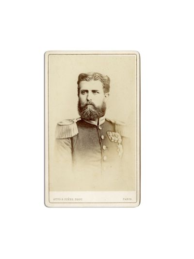 Leopold de Hohenzollern-Sigmaringen, tatăl regelui Ferdinand I, fotografie format carte-de-visite, atelier Otto & Fiere