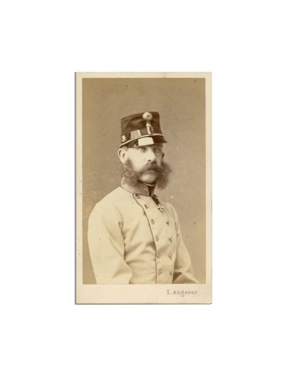 Împăratul Franz Joseph, fotografie format carte-de-visite, atelier Ludwig Angerer