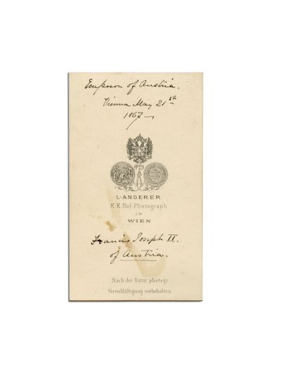 Împăratul Franz Joseph, fotografie format carte-de-visite, atelier Ludwig Angerer