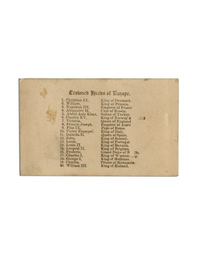 Capetele încoronate ale Europei, fotografie format carte-de-visite, 1868