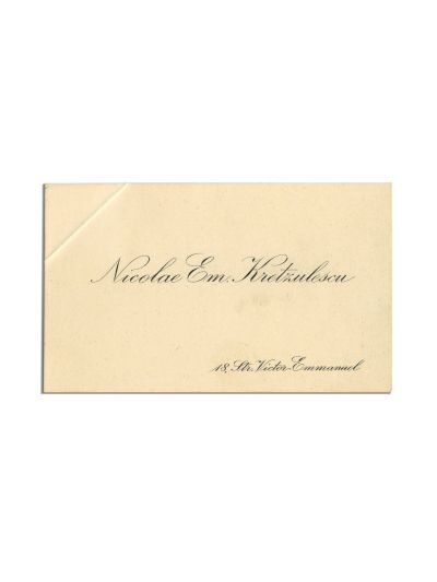 Nicolae Em. Kretzulescu, carte de vizită