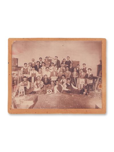 Cursul de lucru manual în lemn la Deva, fotografie de epocă, 1926, atelier Iuliu Nagy 