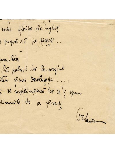 Octavian Goga, „Anei de ziua ei”, poezie manuscris