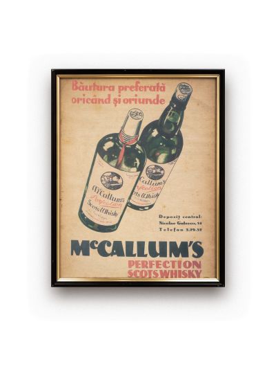 McCallum's Scots Whisky, reclamă de epocă
