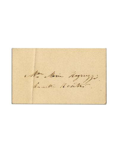 Maria Negruzzi, carte de vizită cu însemnare olografă