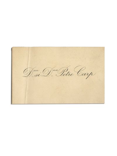 Domnul și doamna P. P. Carp, carte de vizită