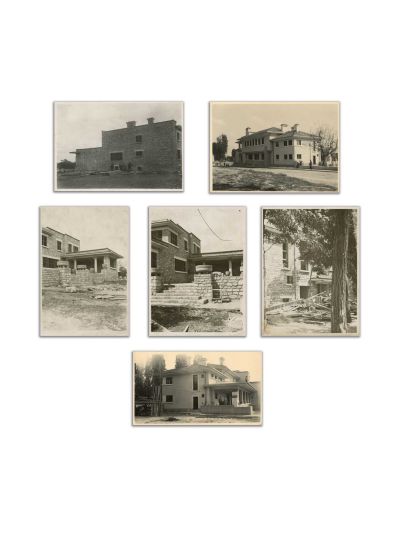 Vila Rădulescu în timpul construcției, șase fotografii de epocă, cca. 1930, din colecția familiei Ștefănescu 