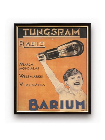 Tungsram Barium, reclamă de epocă