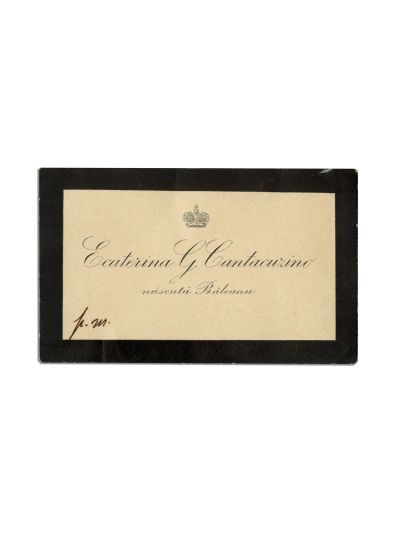 Ecaterina G. Cantacuzino, carte de vizită