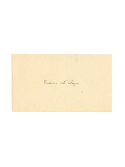 Ecaterina N. Iorga, carte de vizită cu o însemnare olografă  