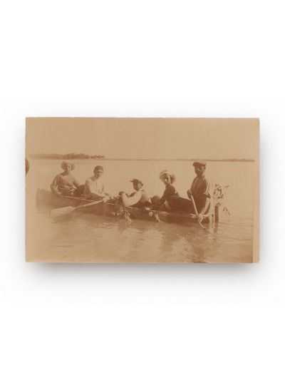 Pescari în Deltă la Hârșova, fotografie tip carte poștală, 1916