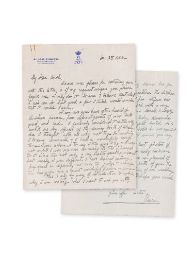 Ileana, Arhiducesa Austriei, scrisoare expediată regelui Carol al II-lea, 7 decembrie 1936 