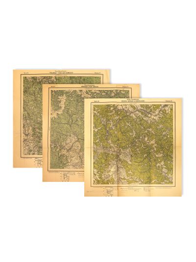 Trei hărți ale Transilvaniei realizate de Serviciul Geografic al Armatei, 1916