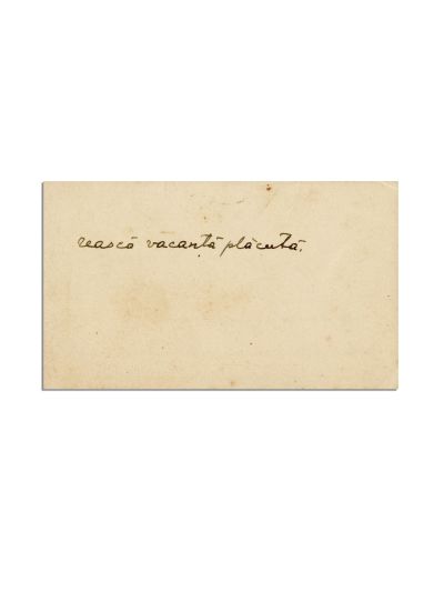 George Vâlsan, carte de vizită cu însemnare olografă