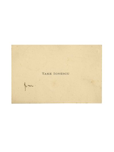 Take Ionescu, carte de vizită
